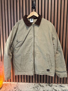 Element Men's Khaki Jacket with Brown Corduroy Collar
